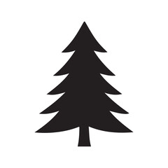 Christmas tree silhouette vector on a white background 