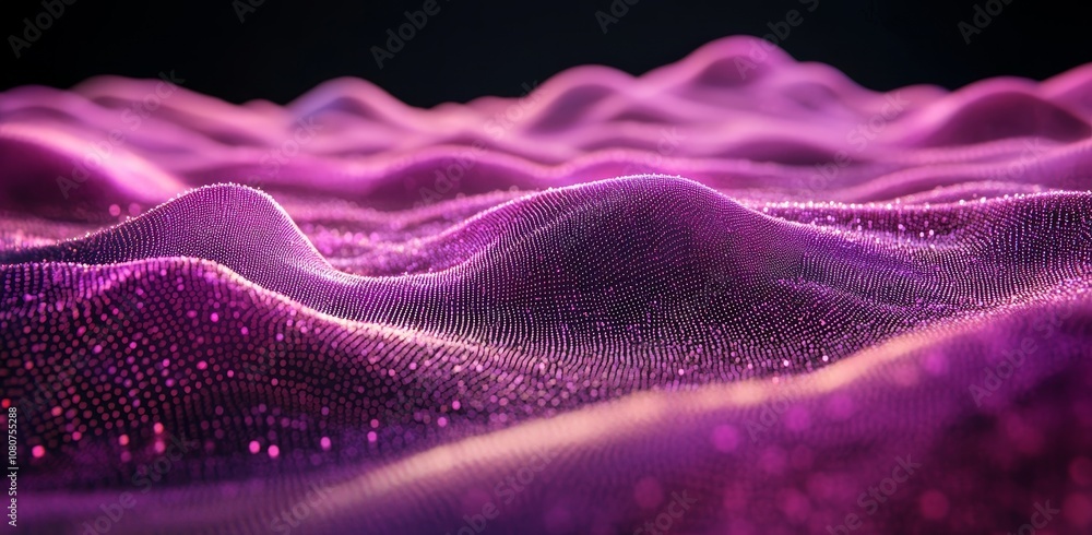 Poster modern art and illustration of wireframe net wave shapes and hi-tech background. concepts of digital