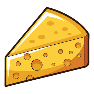 recommend clip art: Hand drawn cheese parts and slices isolated on a white background