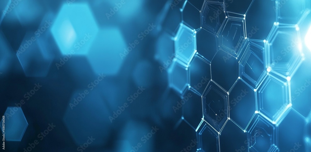 Aufkleber glow in the dark hexagonal network background.