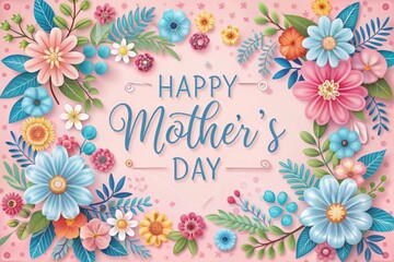 a poster of flowers with the words happy mother's day