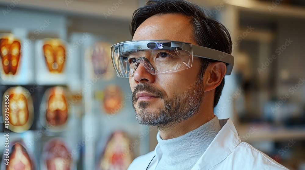 Poster doctor utilizes augmented reality glasses to visualize internal organs with enhanced precision and i