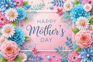 a poster of flowers with the words happy mother's day