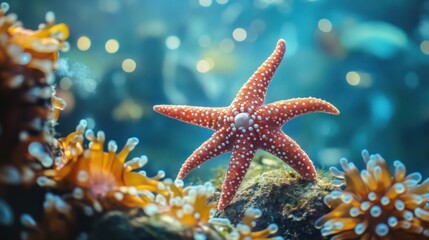 Starfish in Vibrant Underwater World