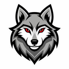 Fototapeta premium A Fierce Wolf Head Mascot Logo, vector illustration on White Background