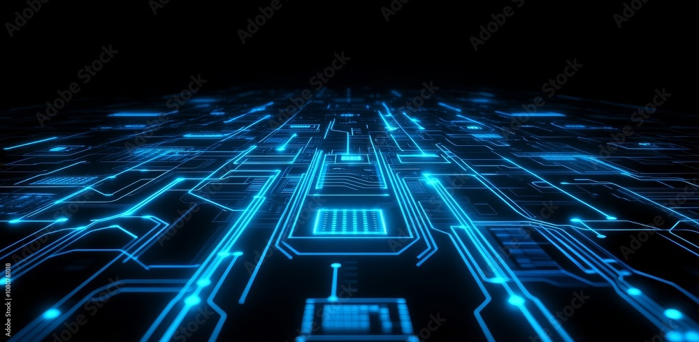 Poster futuristic grid line circuit digital tech background. illustrations in a modern style.
