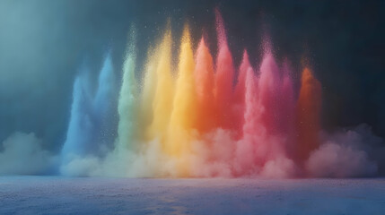 Abstract Background with Colorful Smoke Plumes