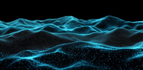 Obraz premium This illustration illustrates the latest innovations in digital data communication with waves and wireframe structures.