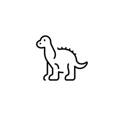 Dinosaur toy linear icon. Thin line customizable illustration. Contour symbol. Vector isolated outline drawing. Editable stroke