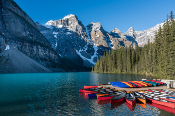Photograph of a beautiful view of Lake Moraine, Canada. July 7, 2024. 