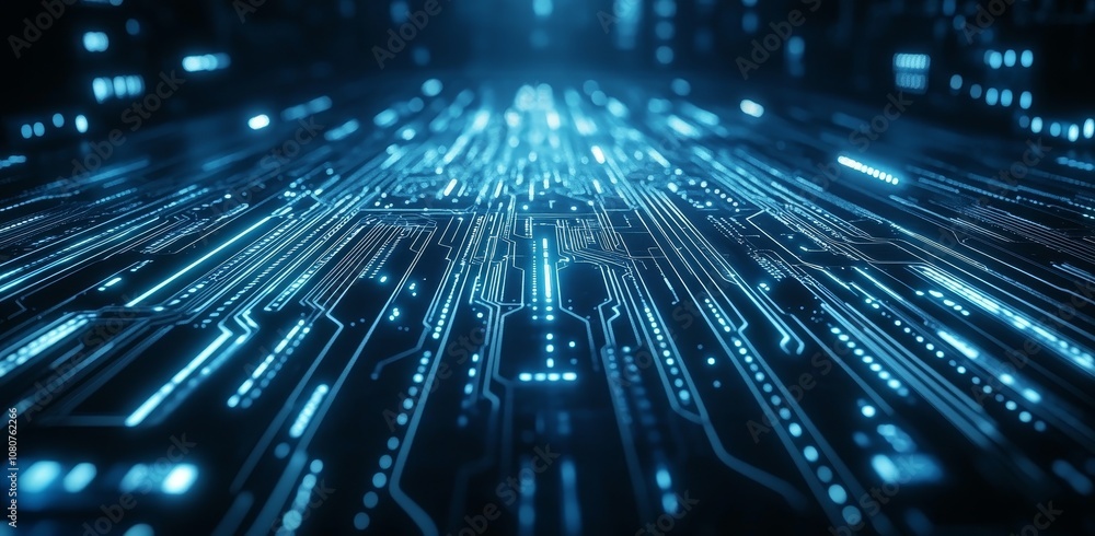 Aufkleber future grid line communications illustrated with a hi-tech background. technology concepts.