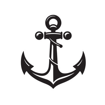 recommend clip art: Ship anchor simple vector silhouette design black and white. Anchor logo, icon.