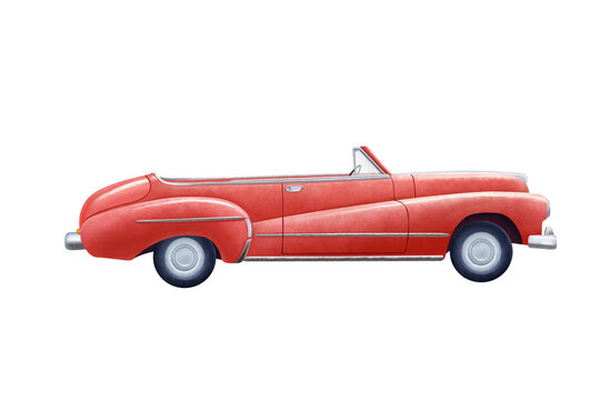 red vintage car