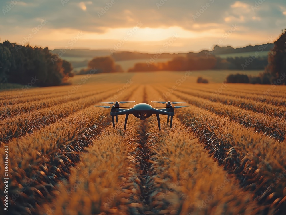 Poster farmer utilizes ai-enabled drones to analyze crop health and enhance agricultural practices