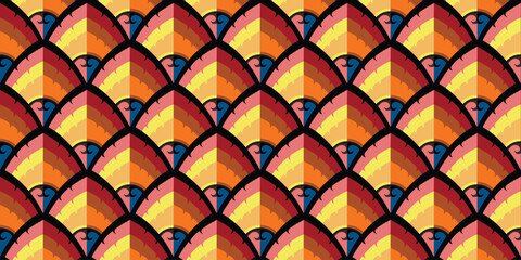 Abstract fish scale texture, Water wave, Seamless pattern background