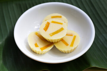 Egg custard with pumpkin dessert