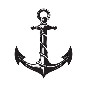 recommend clip art: Anchor vector silhouette black and white. Ship anchor logo, icon vector design.