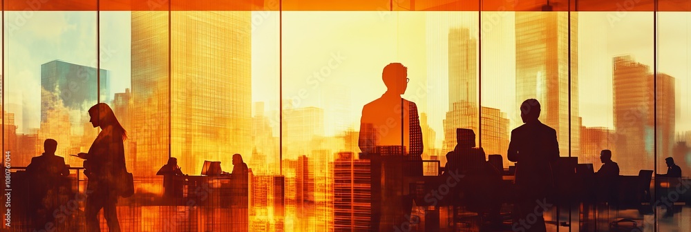 Aufkleber join us for a dynamic business meeting at sunset, an innovative event where achievement and collabor