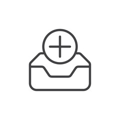 Add inbox icon Logo symbol outline set