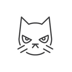 Angry cat icon Logo symbol outline set