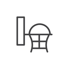 Basketball stand icon Logo symbol outline set