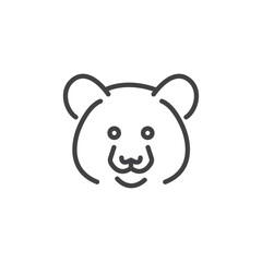 Bear icon Logo symbol outline set