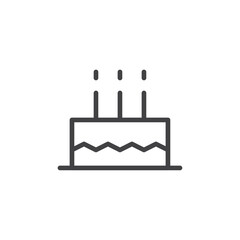 Birthday cake Logo symbol outline set