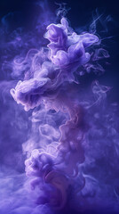 Fototapeta premium Ethereal purple smoke swirling in air, dramatic abstract background, wallpaper. Generative AI