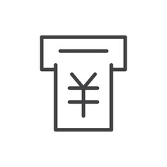 Deposit yen icon Logo symbol outline set