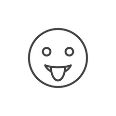 Face with tongue icon Logo symbol outline set