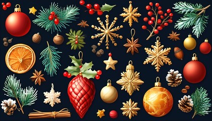 Delicate christmas tree branches adorned with sparkling balls, capturing the magic of the holiday season
