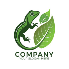 Lizard Leaf Logo Vector illustration