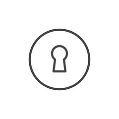 Keyhole icon Logo symbol outline set