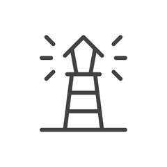 Lighthouse icon Logo symbol outline set