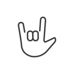 Fototapeta premium Love you gesture icon Logo symbol outline set