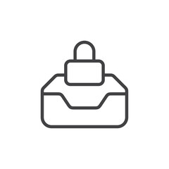 Locked inbox icon Logo symbol outline set