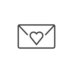 Love letter icon Logo symbol outline set