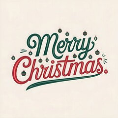 Merry Christmas text typography style on a white background.