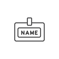 Name badge icon Logo symbol outline set