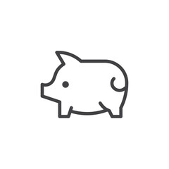 Pig icon Logo symbol outline set