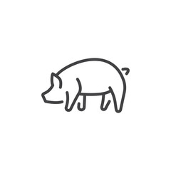 Pig icon Logo symbol outline set
