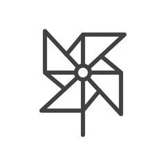 Pinwheel icon Logo symbol outline set