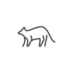 Raccoon icon Logo symbol outline set