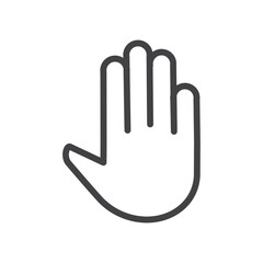 Raised hand icon Logo symbol outline set