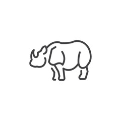 Rhinocerous icon Logo symbol outline set