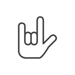 Rock gesture icon Logo symbol outline set