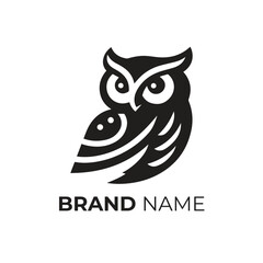 Owl logo design icon vector art illustration