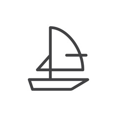 Sailing icon Logo symbol outline set
