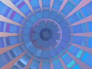 キューブで構成された球体の3Dイラスト