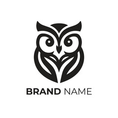 Owl logo design icon vector art illustration